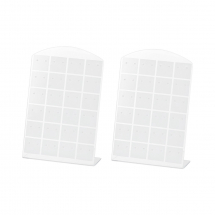 Stojak na Kolczyki, Plastikowy, do Rękodzieła i Biżuterii, Przezroczysty, Bezbarwny, 8.7x3.5x13.5cm, 2szt (13WB32127)