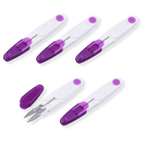 Nożyczki do Szycia, Ostre do Przędzy, Nici, Sznurków, Papieru, Żelazne w Plastiku, Fioletowe, 117x19mm, 5szt (13WB32145)