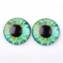 Kaboszony Oczka Szklane do Rękodzieła, Okrągłe, Akwamaryn, 12x4mm, 1000szt (13WB32149)