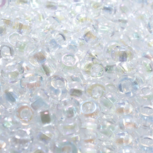 Koraliki 58205 Czeski Preciosa 10/0, Przezroczysty Tęczowy TR, Biały, Okrągły, 50g (3WB3681)