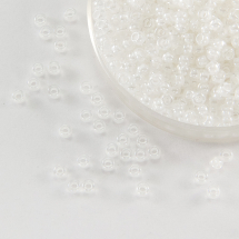 Koraliki 38102 Czeski Preciosa 10/0, Przezroczysty Malowanie od Środka CTC, Biały, Okrągły 50 g (3WB1871)