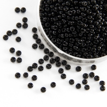 Koraliki Czeski Preciosa 10/0 23980, Nieprzezroczysty NO, Czarny, Okrągły 50g (3WB1928)