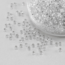 Koraliki Preciosa 10/0, Kolor 78102, Przezroczysty, Biały, Okrągły, 50g (2WB16901)