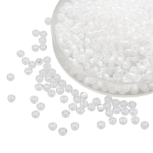 Koraliki 38602 Czeski Preciosa 10/0, Przezroczysty, Biały, Okrągły, 50g (3WB3207)