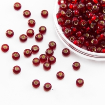 Koraliki 97090 Czeski Preciosa 10/0, Przezroczysty, Czerwony, Okrągły, 50g (3WB2344)