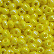 Koraliki 84110 Czeski Preciosa 10/0, Nieprzezroczysty Tęczowy OL, Żółty, Okrągły, 50g (2WB12658)