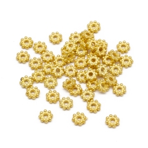 Намистини-Розділювачі Сплав Квітка, Золото, 5х1.5мм, Отвір 1мм, (13WB32238)