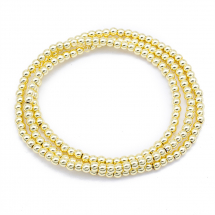 Koraliki Syntetyczny Hematyt, Okrągłe, Galwanizacja, Pozłacane, 2mm, około 190szt/38cm/sznur (13WB32262)