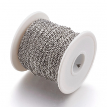 Ланцюг Якірне Плетіння Нероз'ємний, Нержавіюча Сталь, Ланка 3x2x0.5мм, 50м/котушка, (13WB32305)