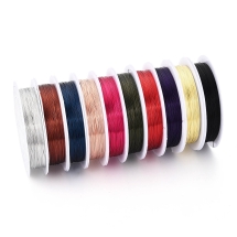 Zestaw Drut Miedziany do Rękodzieła i Biżuterii, Mix 10 Kolorów, 0.3mm, około 20m/Szpula, 10 Szpul (13WB32307)