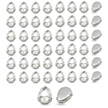 Dżety do Przyszycia w Koszyczku, Szkło i Mosiądz, Bezbarwny, 18x13mm, 50szt (13WB32182)