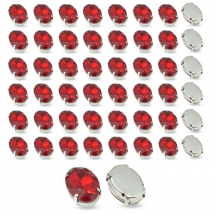 Dżety do Przyszycia w Koszyczku, Szkło i Mosiądz, Jasny Siam, 8х6mm, 50 szt (13WB32200)