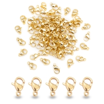 Zapięcie Karabińczyk Lobster, Stal Nierdzewna, Pozłacane 24K, 9x6x3mm, Otwór 1mm, 100szt (13WB32226)