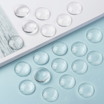 Kaboszony Szklane, do Rękodzieła i Biżuterii, Okrągłe, Bezbarwne, 15х4mm, 200 szt (13WB32228)