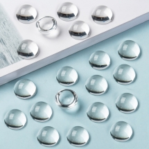 Kaboszony Szklane, do Rękodzieła i Biżuterii, Okrągłe, Bezbarwne, 8х3mm, 200 szt (13WB32229)