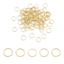 Kółeczka Ogniwka Pojedyncze Otwarte, Stal Nierdzewna, Pozłacane 24K, 8x0.8mm, 100 szt (13WB32232)