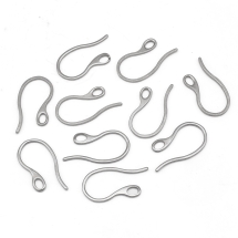 Bigle Hak, do Rękodzieła i Biżuterii, Stal Nierdzewna, Baza Kolczyka, z Pętlą, 22x11.5x1mm, 100 szt (13WB32237)