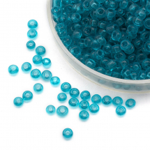 Koraliki Chińskie 12/0, Przezroczyste, Niebieskie 21A, Okrągłe, 100g (3WB3587)
