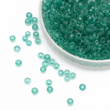 Бісер Китайський 12/0, Прозорий (TC), Зелений 20A, Круглий, (3WB3591)