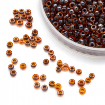 Koraliki Chińskie 12/0, Neonowy Barwiony Wewnątrz, Brązowy 2229, Okrągłe, 100g (3WB3774)