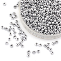 Koraliki 01700 Czeskie Preciosa 10/0, Metalizowany, Srebrny, Okrągły, 50g (13WB16219)