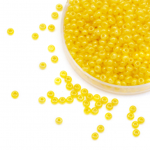 Koraliki 17386 Czeskie Preciosa 10/0, Perłowy Alabaster, Żółty, Okrągły, 50g (3WB4301)