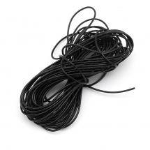 Sznurek Naturalna Skóra Wołowa, do Robienia Bransoletek i Biżuterii, Okrągły, Czarny, 1mm/5m (5WB4797)
