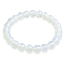 Браслет із Намистин Синтетичного Опаліту, Еластичний, Намистина 8мм, (13WB32283)