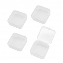 Контейнер для намистин Пластиковий, Безбарвний, Квадратний, 4.5х4.5х2см, Внутрішній Розмір 4.1х4.1см, (13WB32303)