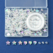 Zestaw do Tworzenia Biżuterii, Bezbarwny, 108x74x18mm, Koraliki 6-10x3-6mm, około 200szt (13WB32309)