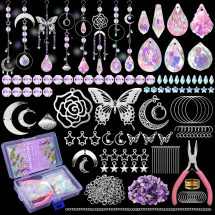 Набір для Виготовлення Прикрас, Скло, Ловець Сонця, Мікс, 90х90х90мм, 350шт/упак (13WB32320)