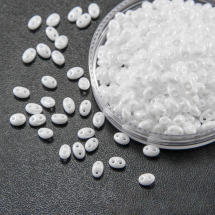 Бісер Preciosa Twin 2,5х5мм Перловий Колір: 46102 Білий 50г (2Z27109)