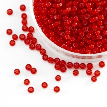 Koraliki 95076 Czeskie Preciosa 10/0, Przezroczyste, Czerwone, Okrągłe, 50g (3WB2346)