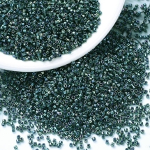 Бісер Японський MIYUKI Delica DB0276 11/0, Lined Emerald AB, 2000шт/10г, (13WB32430)