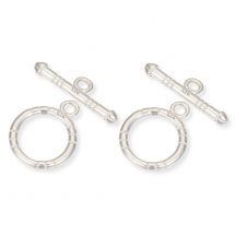 Srebro 925 Zapięcie Toggle do Biżuterii, 14x11.5mm, 2 komplety (13WB32373)