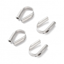 Srebro 925 Zaciski Ochronne do Drutu i Linki, Rodowane, 5.5x4.5mm, 4 szt (13WB32374)