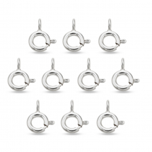 Srebro 925 Zapięcie Kółko Sprężynowe, do Rękodzieła i Biżuterii, Powłoka Rodowana, 9x5.5x1mm, 10szt (13WB32443)