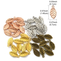 Zestaw Zawieszki Wisiorki Liść, do Rękodzieła i Biżuterii, 4 Kolory, 14.5x7x2mm, 10szt/Kolor, 40szt (13WB32460)