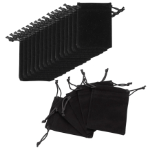 Подарунковий Мішечок з Оксамиту з Куліскою, Чорний, 9х7см, товщина 0.4см, (13WB32624)