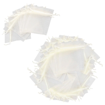 Подарунковий Мішечок з Органзи, Прозорий, Кремовий, 7x5х0.2см, (13WB32680)