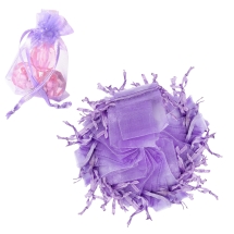 Подарунковий Мішечок з органзи, Прозорий, Бузковий, 7x5см, (13WB32688)