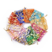 Подарунковий Мішечок з Органзи, Прозорий, Мікс, 9x7см, (13WB32689)