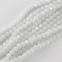 Намистини Скляні Імітація Нефриту, Грановані, Біконус, Кремово-білий, 4.5х4мм, Отвір: 1мм, близько 88шт / 33см / нитка, (13WB32507)