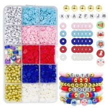Zestaw Koralików i Elementówi do Biżuterii i Bransoletek w Pojemniku, 1800sztuk/set (13WB32540)