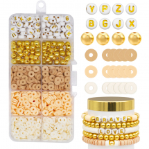 Zestaw Koralików i Elementówi do Biżuterii i Bransoletek w Pojemniku, 1000szt/set (13WB32543)