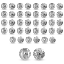 Koraliki Mosiężne z Trwałym Pokryciem, Platynowane, Ryflowany, 3x2mm, 40szt (13WB32600)