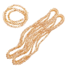 Намистини Гальваніка Скло, Біконус, Перу, 4х4.5мм, Отвір 1мм, близько 80шт/30см/нитка, 10 ниток (13WB32601)