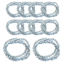 Намистини Гальваніка Скло, Біконус, Синій, 4х4.5мм, Отвір 1мм, близько 80шт/30см/нитка, 10ниток (УТ100007038)