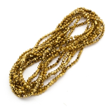 Koraliki Szklane Galwanizacja, Fasetowany Bicone, Złoty, 4x4.5mm, około 80szt/30cm/sznur, 10 nićі (13WB32603)