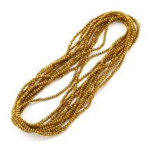 Koralki Galwaniczne Szklane Fasetowane Rondel, Pełne pokrycie Złoto, 3x2mm, około 145szt/34cm/sznur, 10nitek (13WB32605)